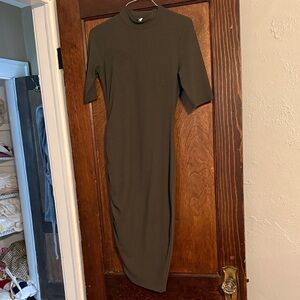 Zara Olive Long Sleeve Dress